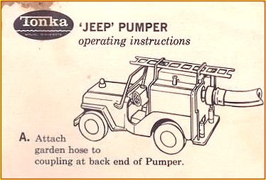 1964 Model 425 Jeep Pumper Instruction Sheet Page 1